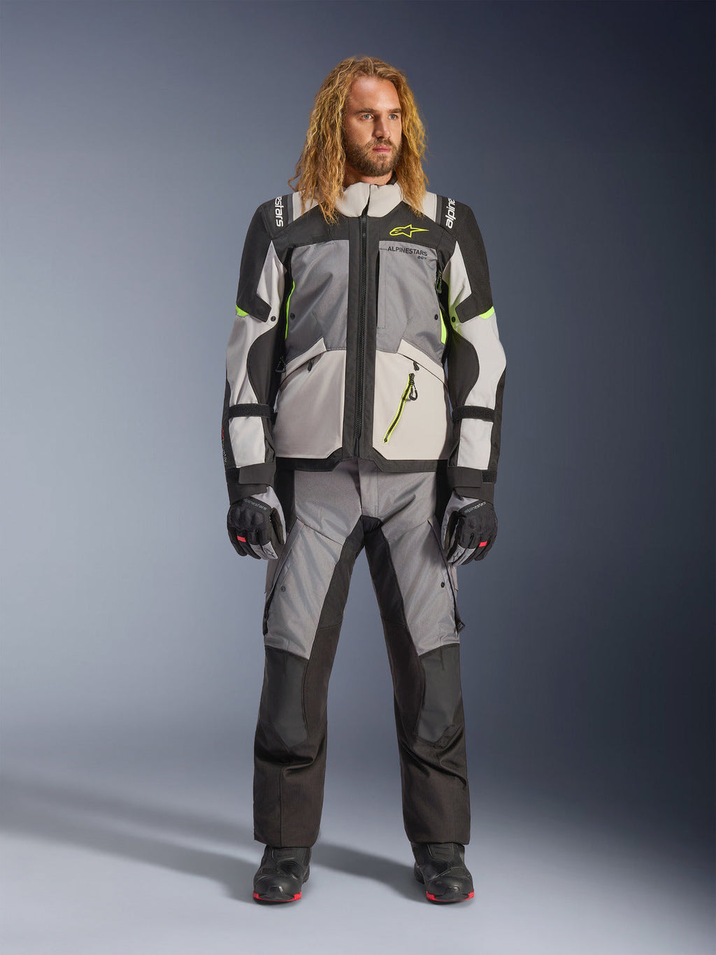 Bunda Alpinestars Andes V4 Drystar tmavě šedá/světle šedá/černá/žlutá fluo