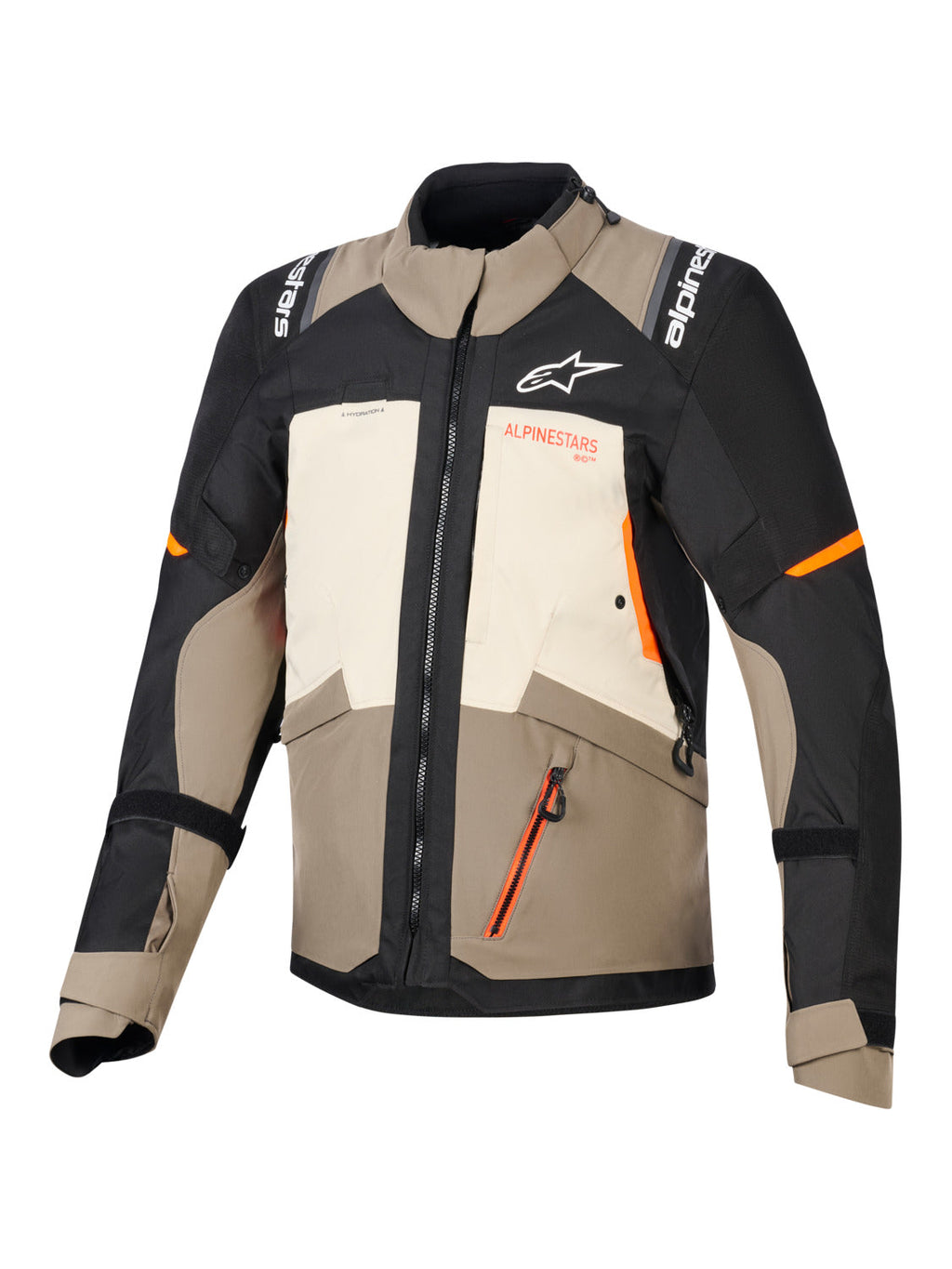 Bunda Alpinestars Andes V4 Drystar krémová/světle hnědá/černá/oranžová fluo