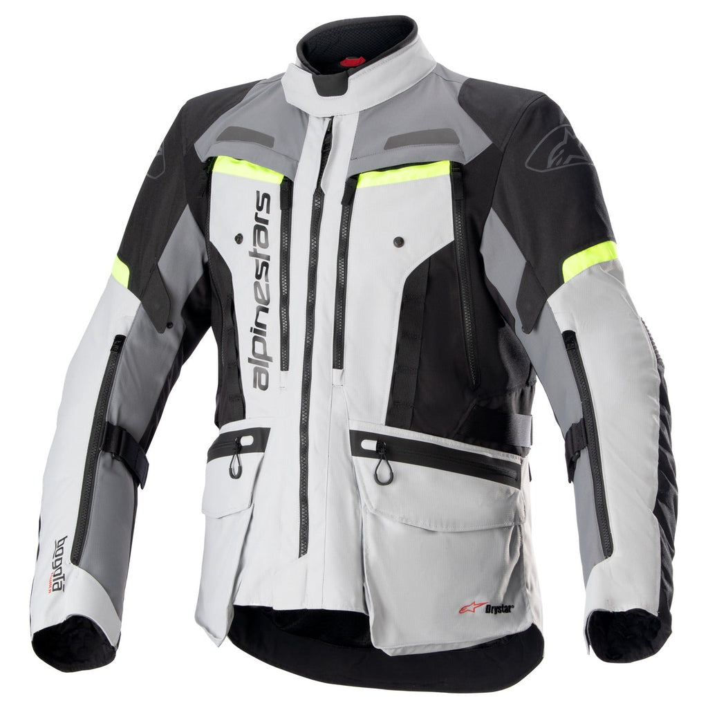 Bunda Alpinestars Bogota PRO Drystar šedá/tmavě šedá/černá/žlutá fluo