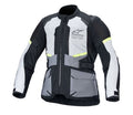 Bunda Alpinestars Andes AIR Drystar světle šedá/tmavě šedá/černá/žlutá fluo
