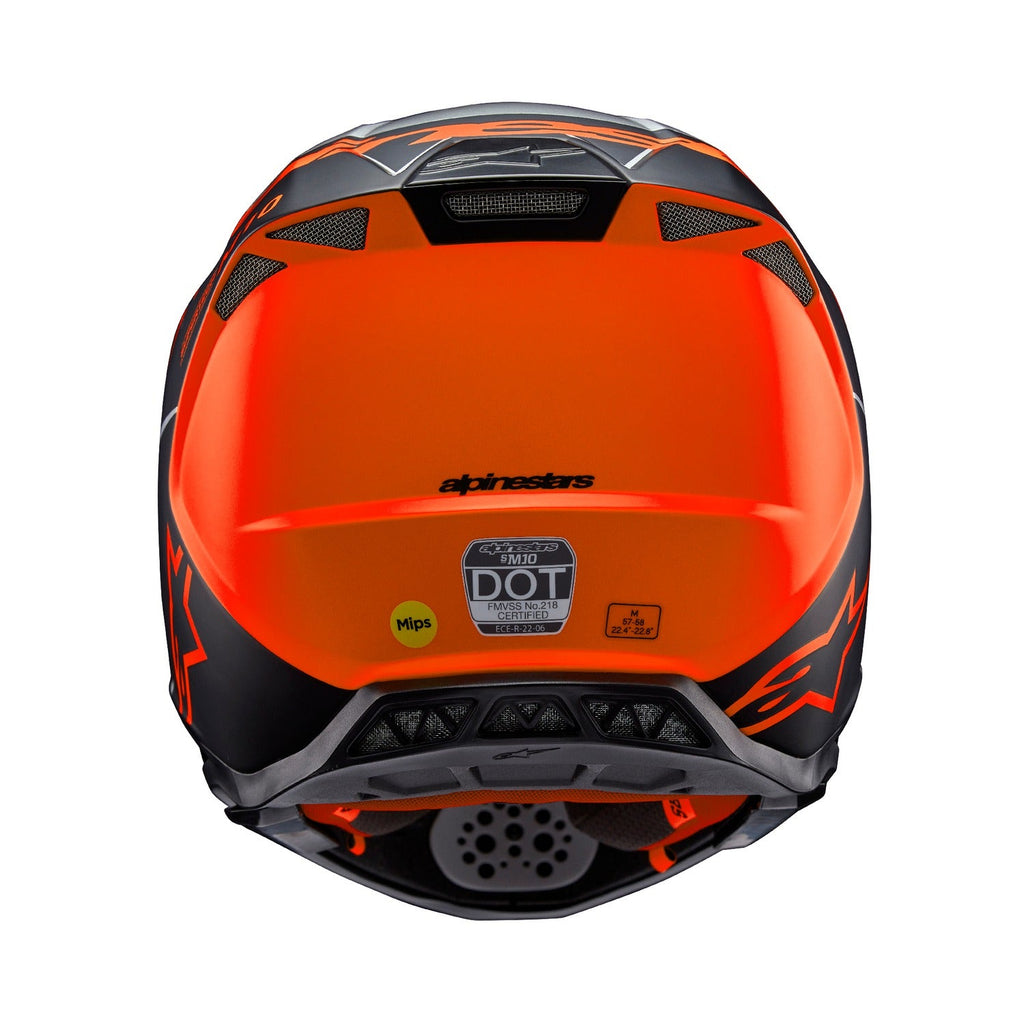 Přilba Alpinestars Supertech S-M10 Flood stříbrná/černá matná/oranžová fluo