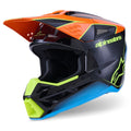 Přilba Alpinestars S-M3 Fray černá/oranžová fluo/žlutá fluo/tyrkysová
