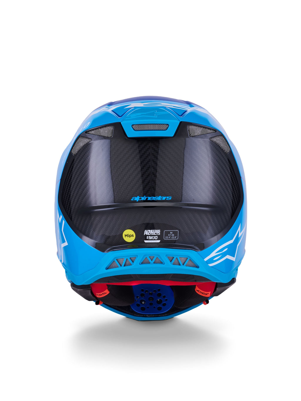 Přilba Alpinestars Supertech S-M10 Flood modrá perleť/světle modrá/černá/carbon/matná/lesklá
