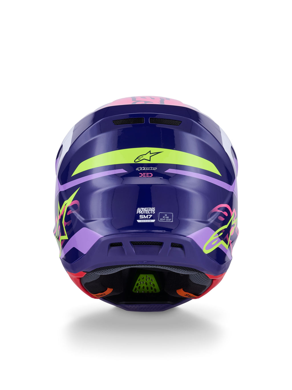 Přilba Alpinestars Supertech S-M7 Deed fialová/růžová/bílá/žlutá fluo