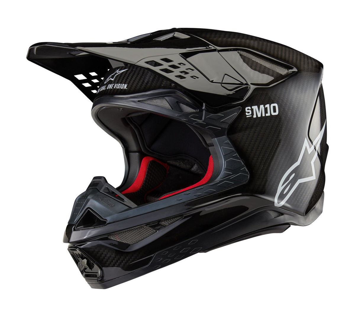 Přilba Alpinestars Supertech S-M10 Solid FIM2 verze lesklý karbon