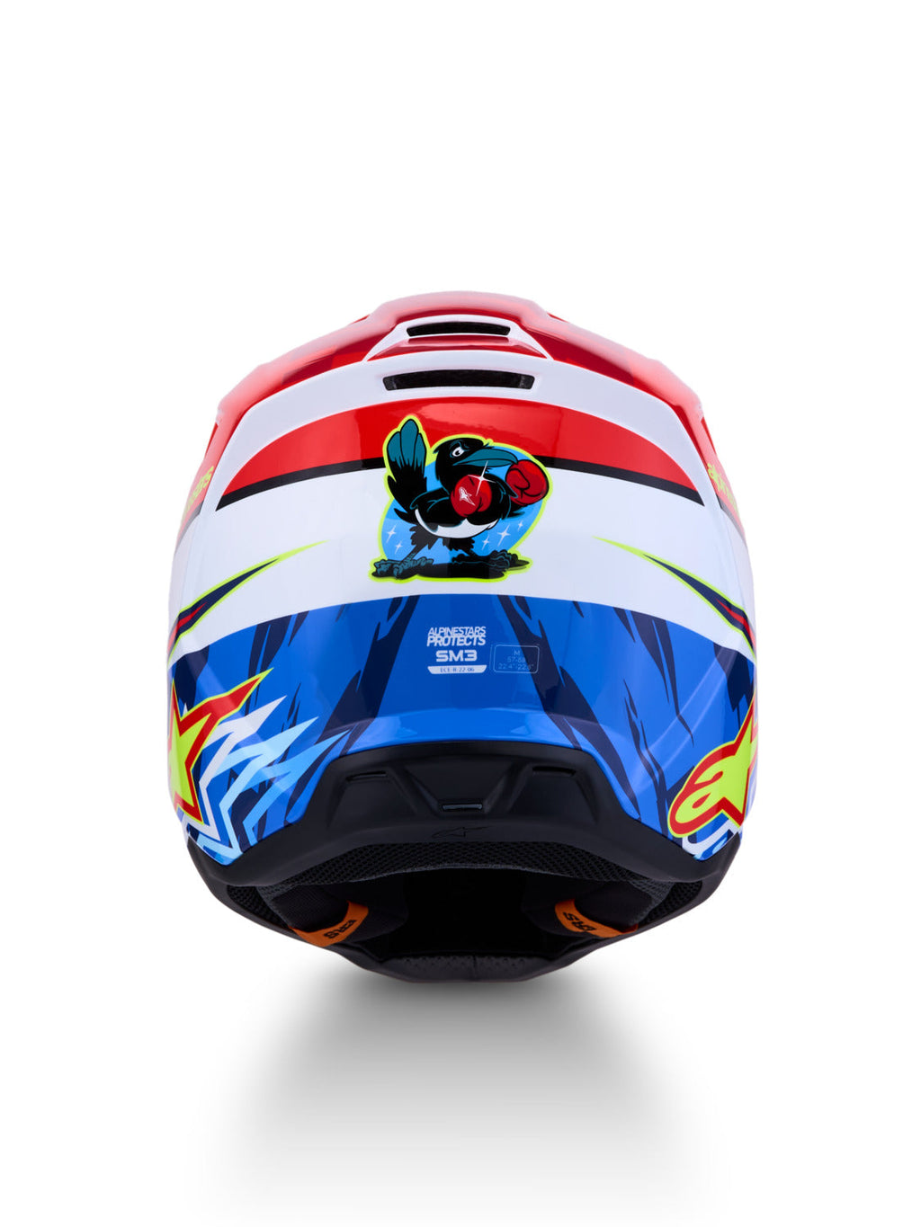 Přilba Alpinestars S-M3 Falcon červená fluo/bílá/žlutá fluo