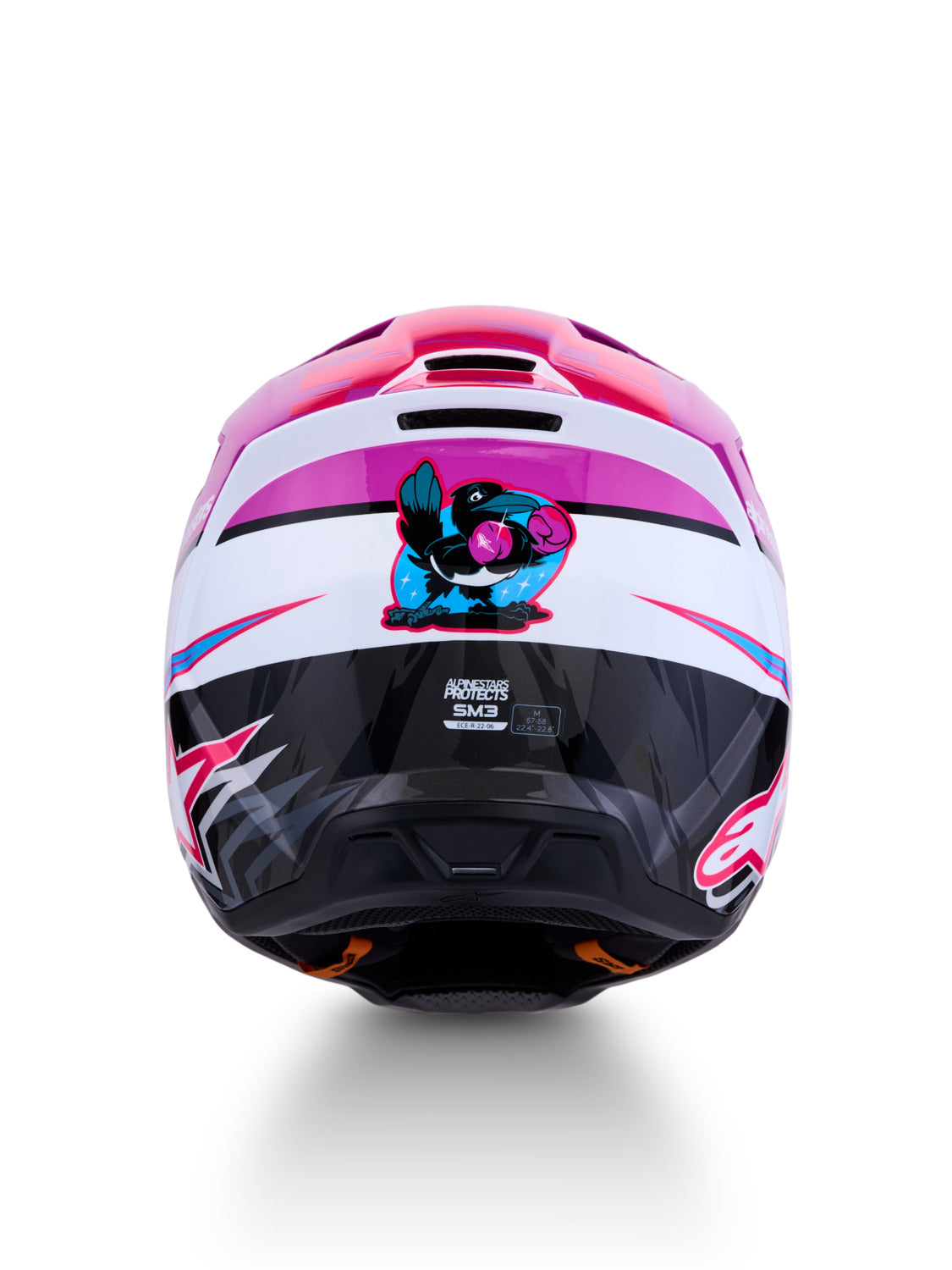 Přilba Alpinestars S-M3 Falcon fialová/bílá/černá/růžová fluo