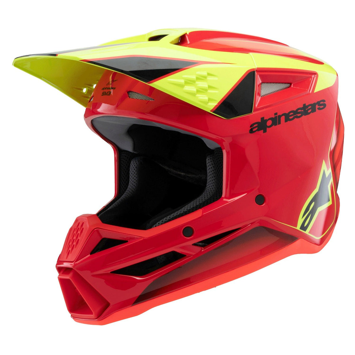Dětská přilba Alpinestars S-M3 Fray červená/žlutá fluo/černá