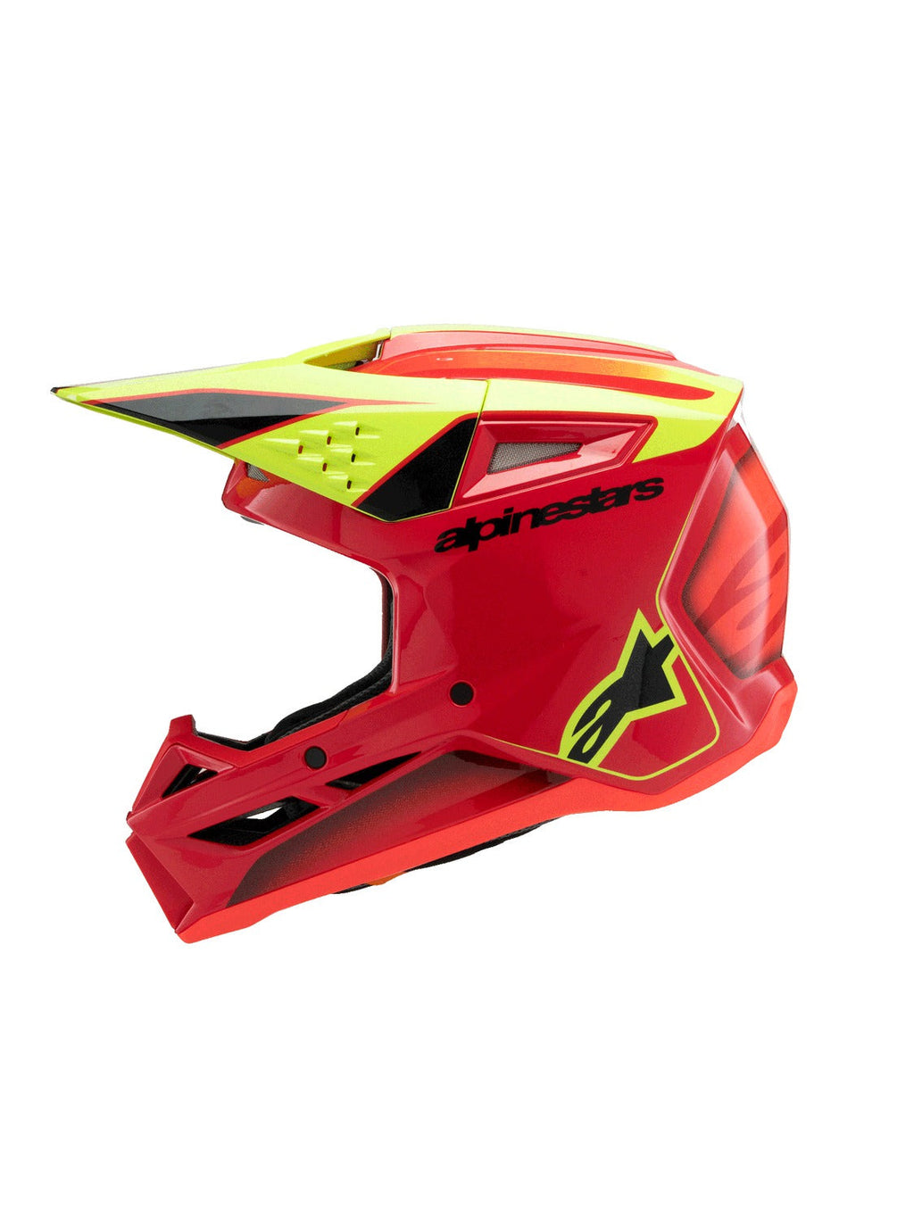 Dětská přilba Alpinestars S-M3 Fray červená/žlutá fluo/černá