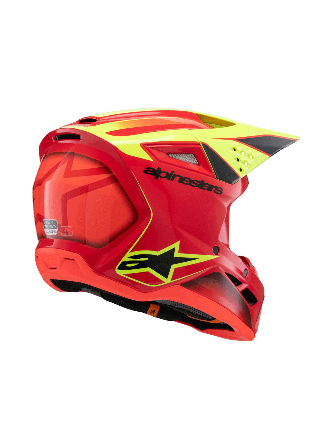 Dětská přilba Alpinestars S-M3 Fray červená/žlutá fluo/černá