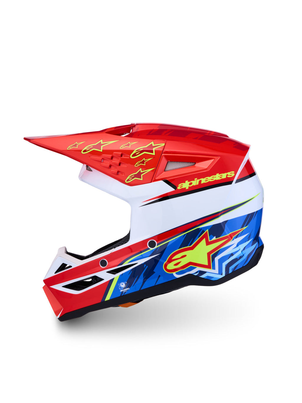 Dětská přilba Alpinestars S-M3 Falcon červená fluo/bílá/žlutá fluo