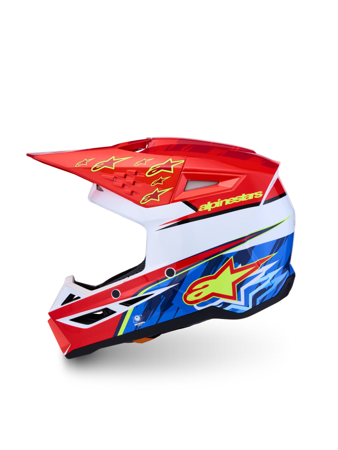 Dětská přilba Alpinestars S-M3 Falcon červená fluo/bílá/žlutá fluo