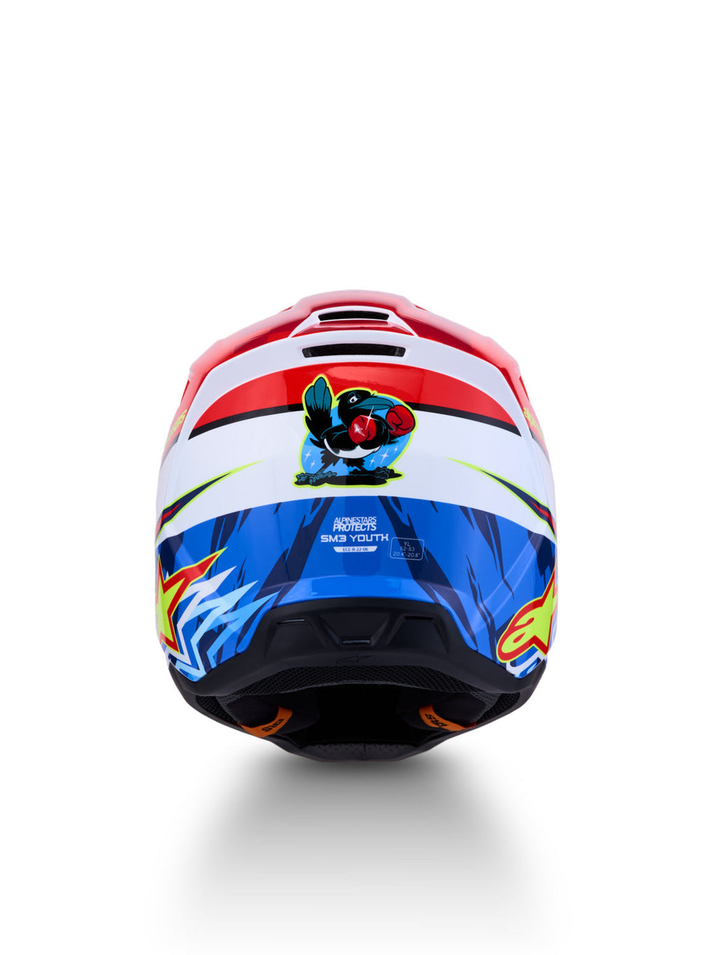 Dětská přilba Alpinestars S-M3 Falcon červená fluo/bílá/žlutá fluo