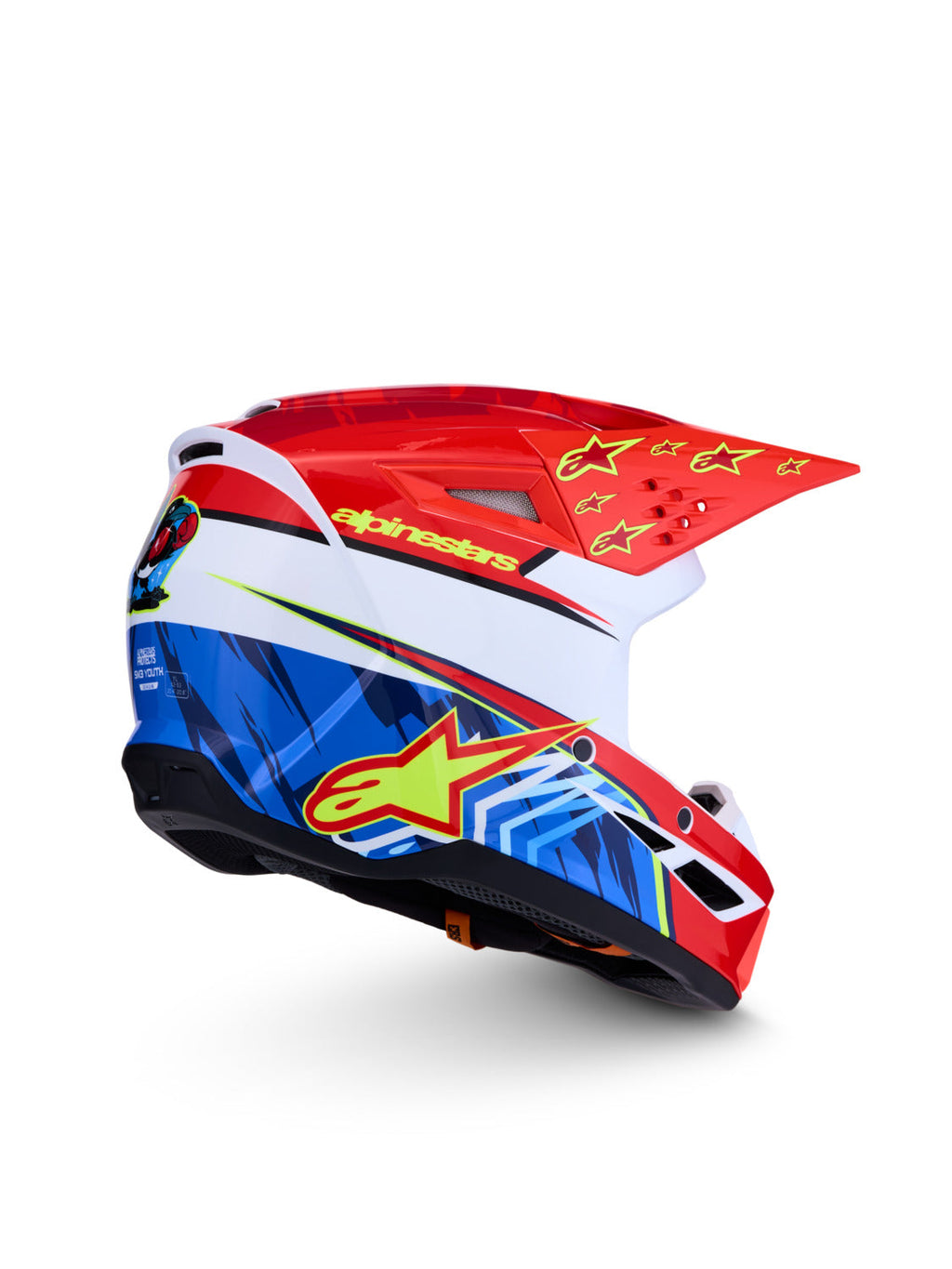 Dětská přilba Alpinestars S-M3 Falcon červená fluo/bílá/žlutá fluo