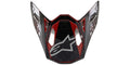 Kšilt pro přilby Alpinestars Supertech S-M10 2020 limitovaná edice SX SAN Diego černá/šedá/červená, verze ECE 22.05