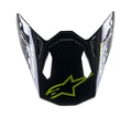 Kšilt pro přilby Alpinestars Supertech S-M8 Radium 2 tmavě modrá/žlutá fluo