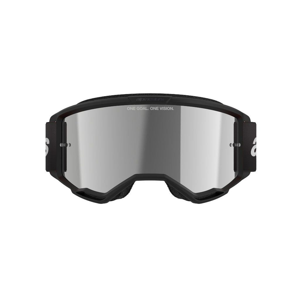 Brýle Alpinestars Vision 3 Wordmark černá, zrcadlové stříbrné plexi