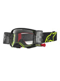 Brýle Alpinestars Supertech Firma ROLL-OFF Wide Vision černá/žlutá fluo, čiré plexi a roll-off systém