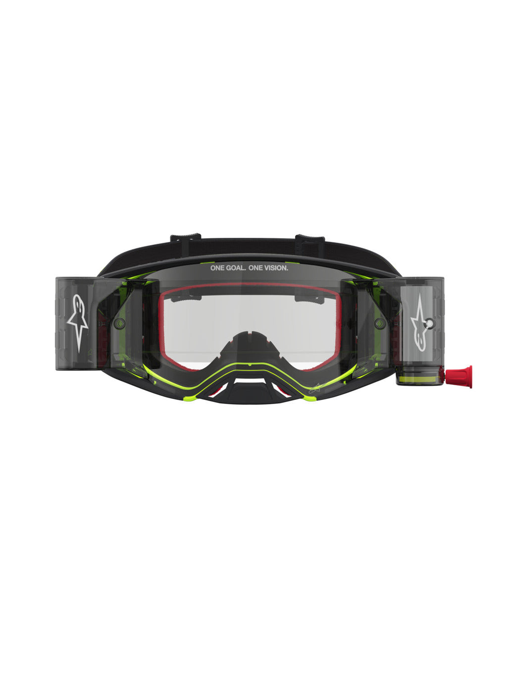 Brýle Alpinestars Supertech Firma ROLL-OFF Wide Vision černá/žlutá fluo, čiré plexi a roll-off systém