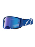 Brýle Alpinestars Supertech Vesta modrá/bílá, zrcadlové modré plexi