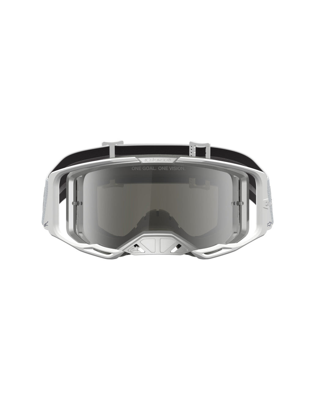 Brýle Alpinestars Vision 8 Amber bílá/stříbrná, zrcadlové stříbrné plexi