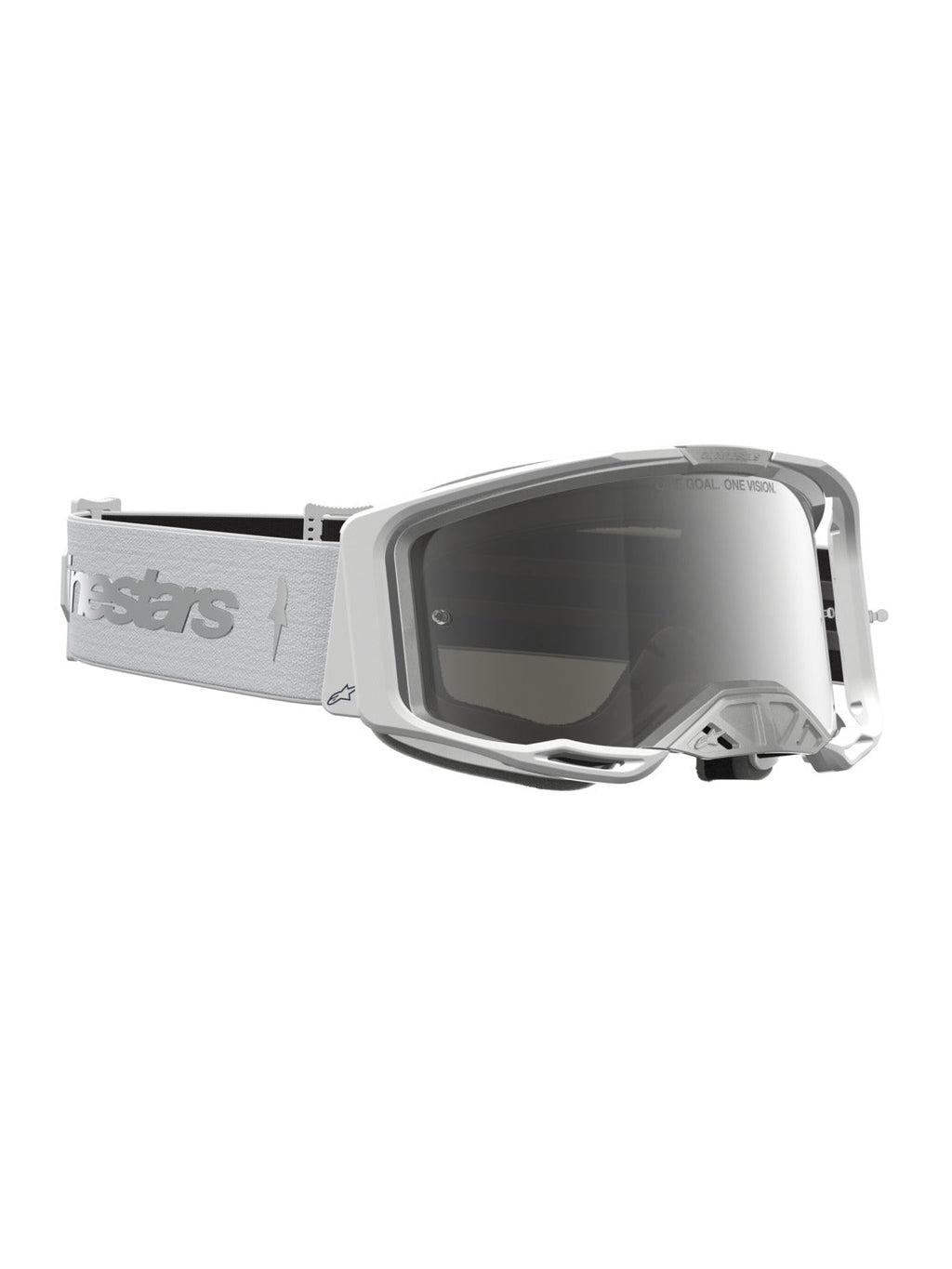 Brýle Alpinestars Vision 8 Amber bílá/stříbrná, zrcadlové stříbrné plexi