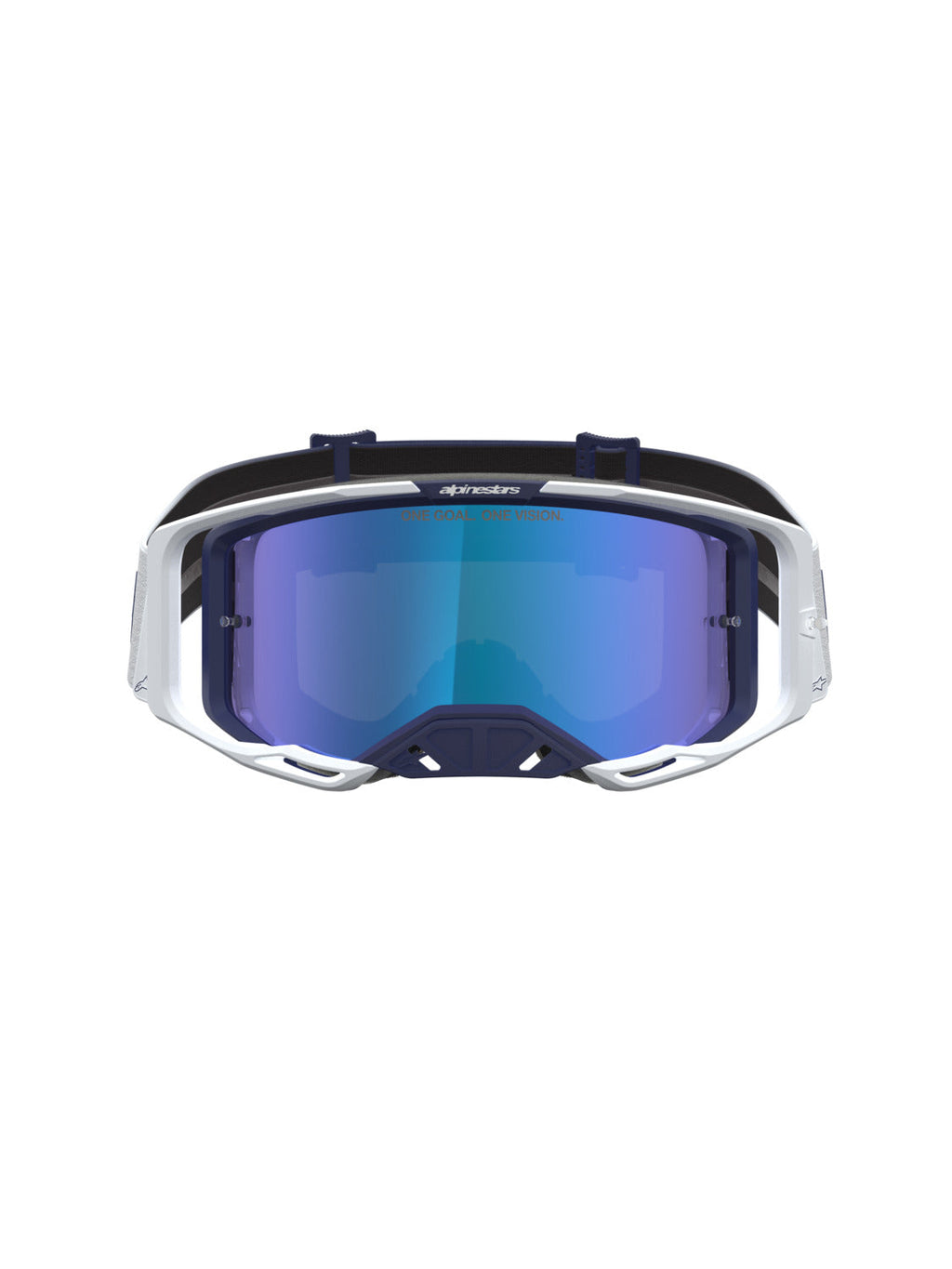 Brýle Alpinestars Vision 8 Amber modrá/bílá, zrcadlové modré plexi