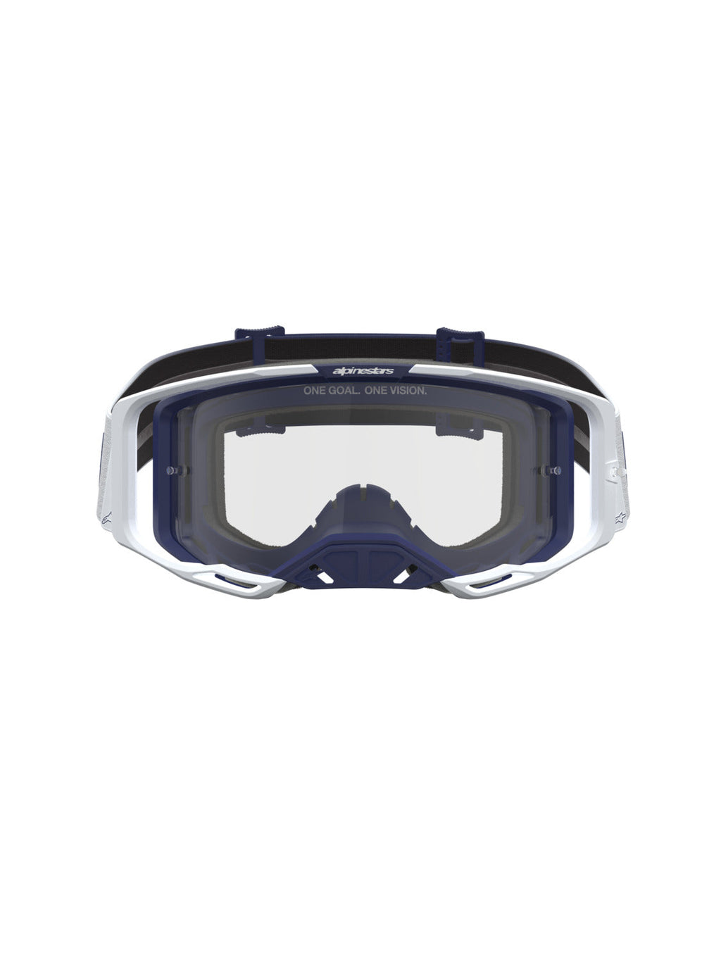 Brýle Alpinestars Vision 8 Amber modrá/bílá, čiré plexi