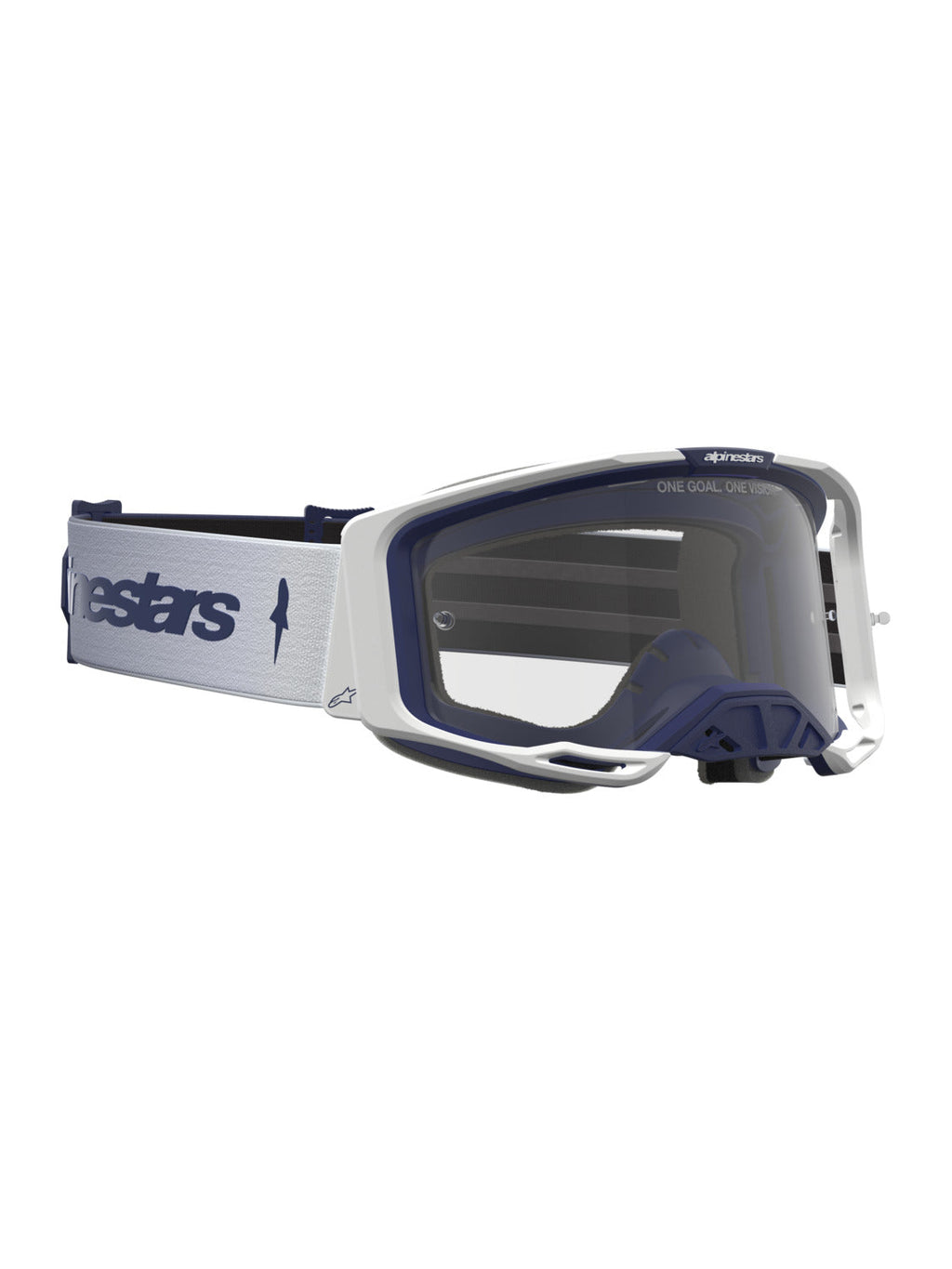 Brýle Alpinestars Vision 8 Amber modrá/bílá, čiré plexi