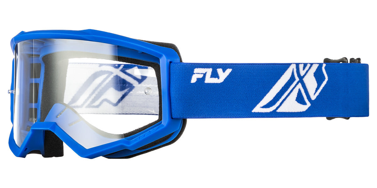 Dětské brýle Fly Racing Focus modré/bílé - čiré plexi