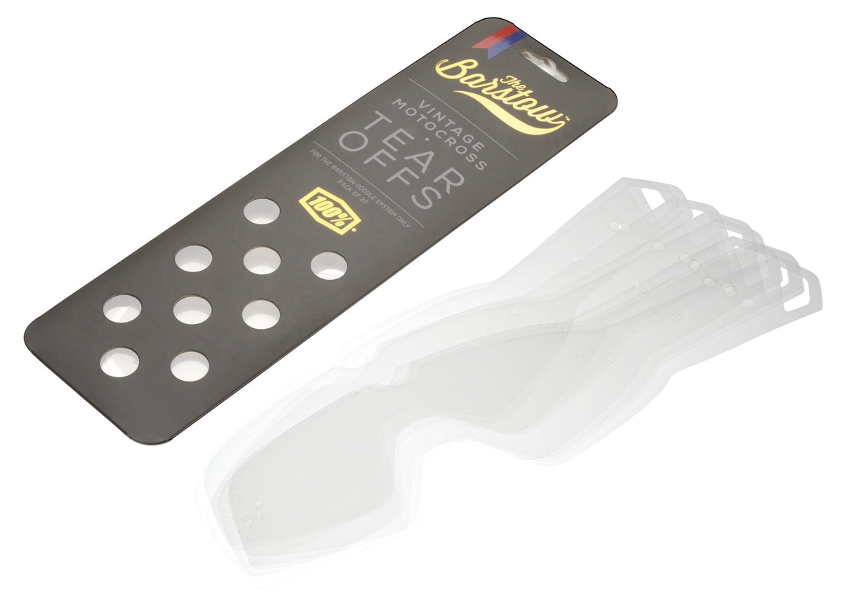 Strhávací slídy plexi pro brýle 100% Barstow 20 vrstev v balení, čiré