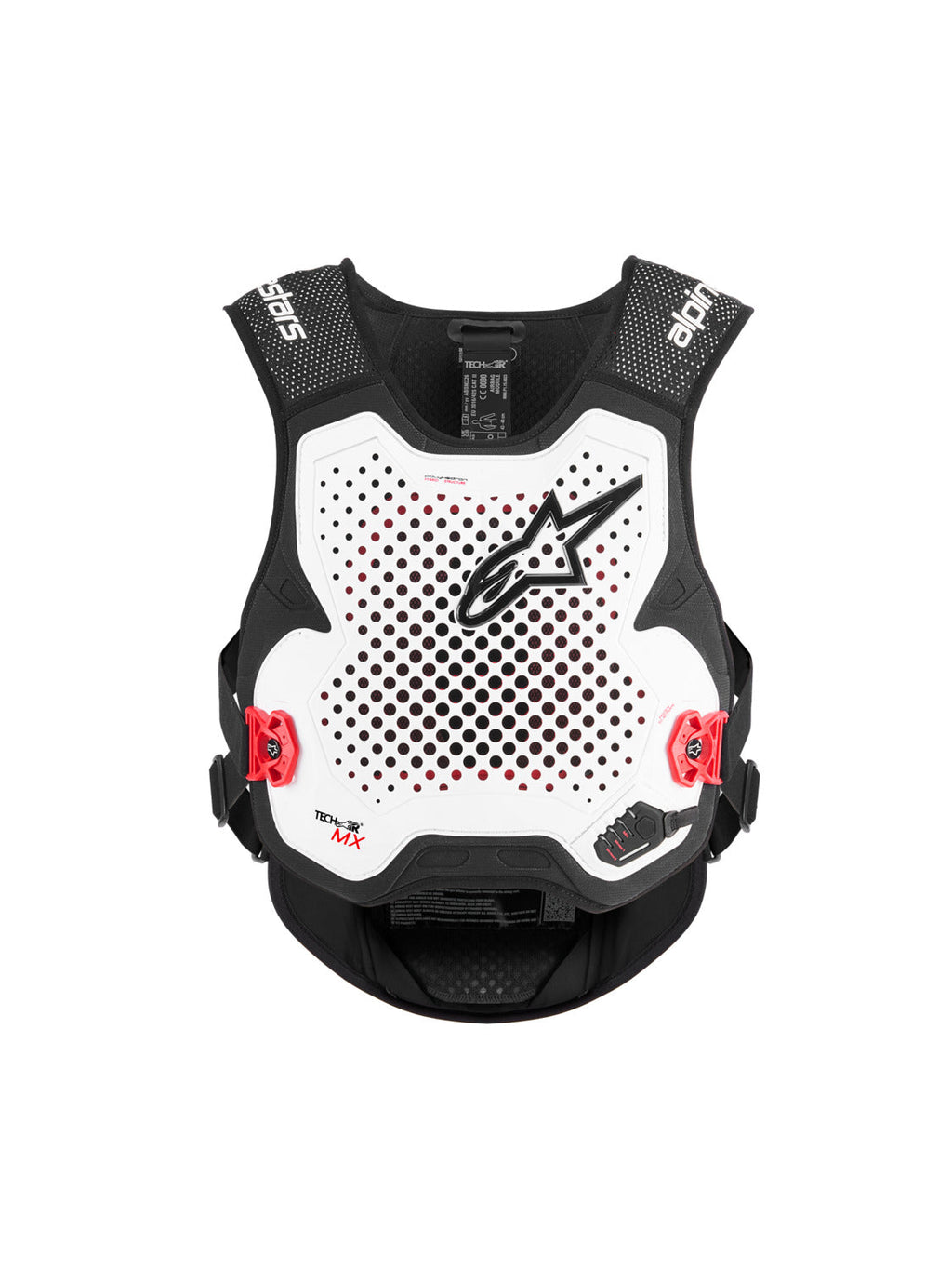 Airbagová vesta Alpinestars TECH-AIR®MX Plasma system bílá/černá/červená, kompatibilní pro downhill algoritmus