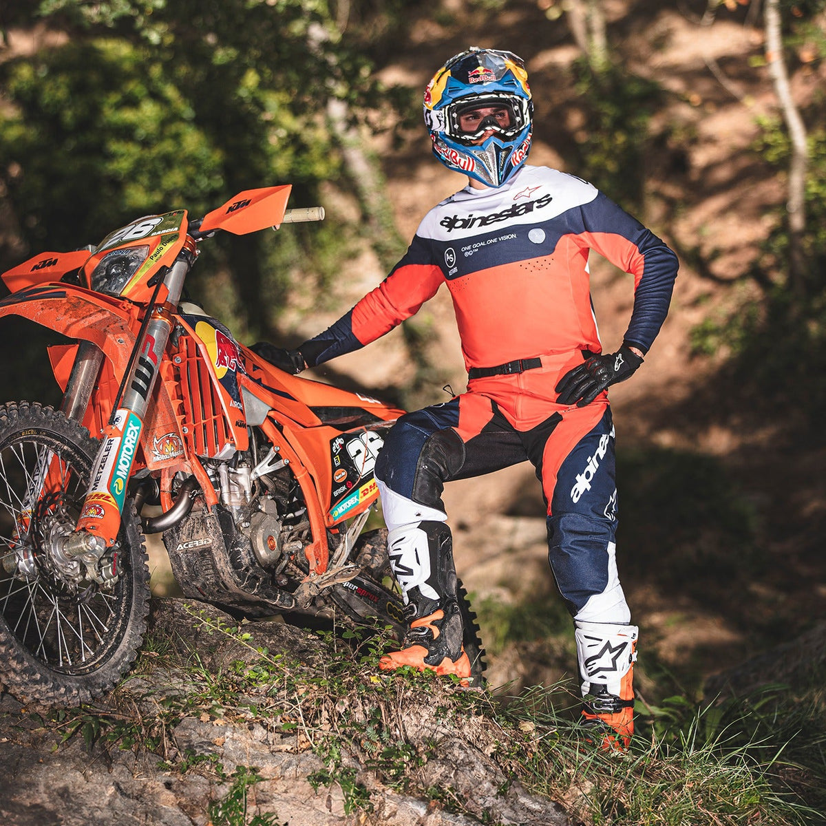 Dres Alpinestars PRO-DURA modrá/oranžová/bílá