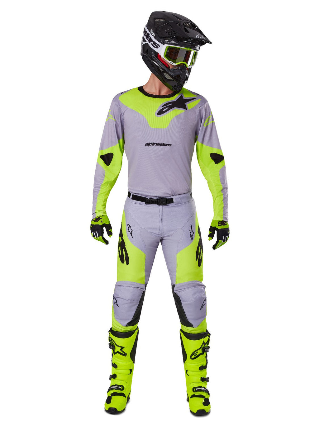 Dres Alpinestars Racer Veil šedá/žlutá fluo