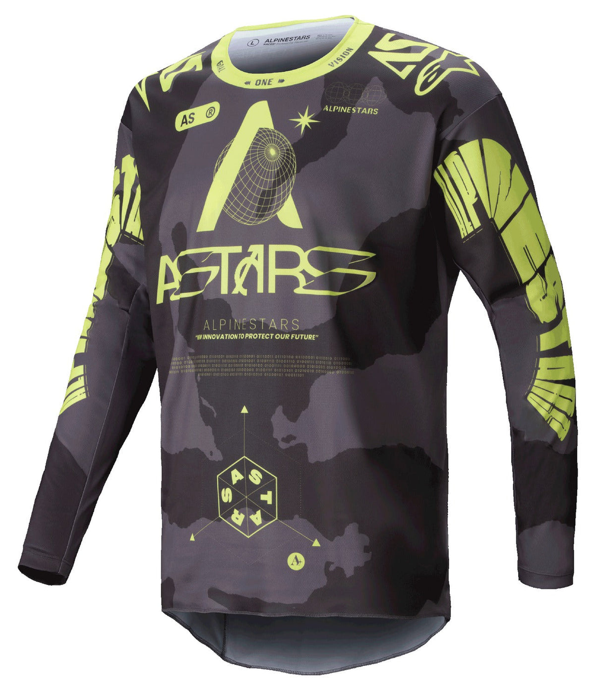 Dres Alpinestars Racer Hollow tmavá camo/žlutá fluo