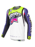 Dres Alpinestars Supertech SX limitovaná edice Dirt Studios bílá/fialová/růžová/žlutá fluo