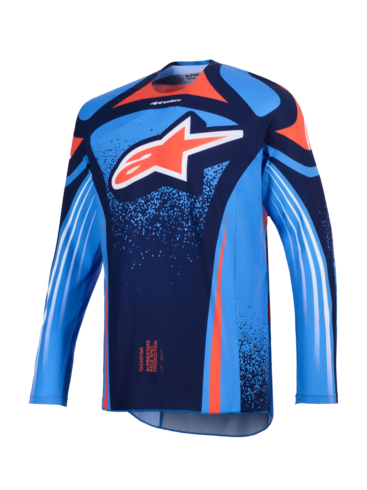 Dres Alpinestars Techstar Nomur tmavě modrá/oranžová/modrá