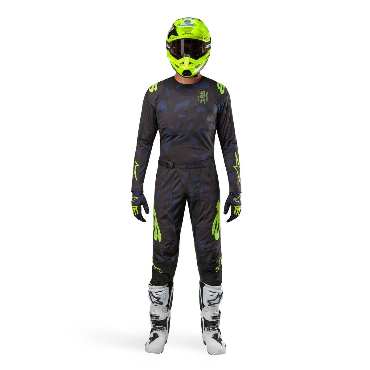 Kalhoty Alpinestars Techstar Rantera černá/modrá/žlutá fluo