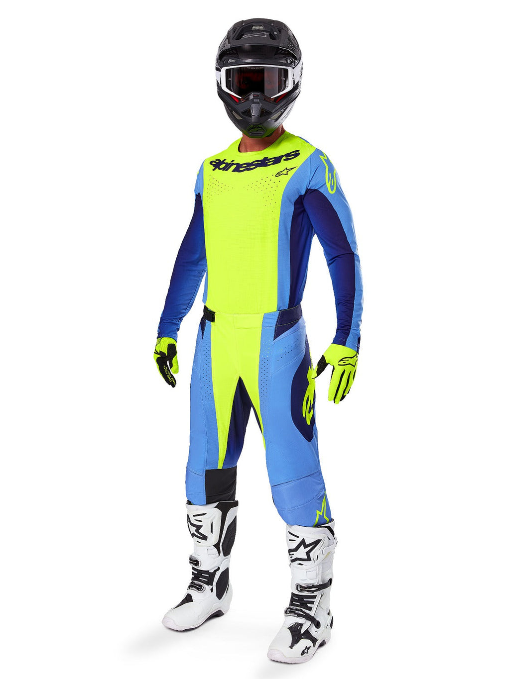 Kalhoty Alpinestars Techstar Melt žlutá fluo/modrá