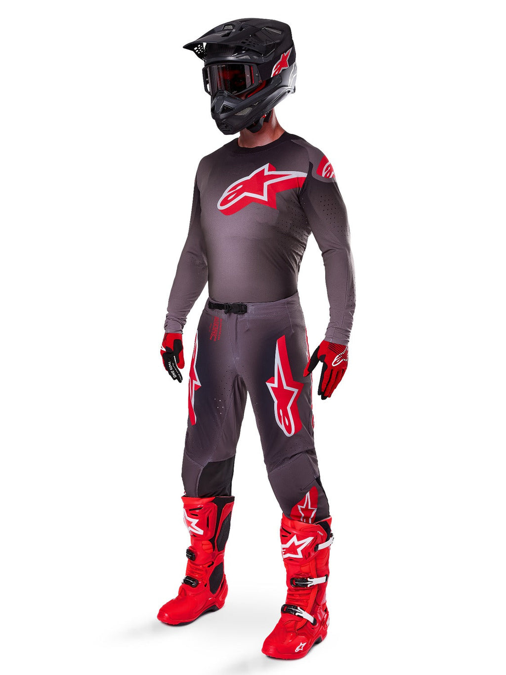 Kalhoty Alpinestars Supertech Lipan kouřová červená