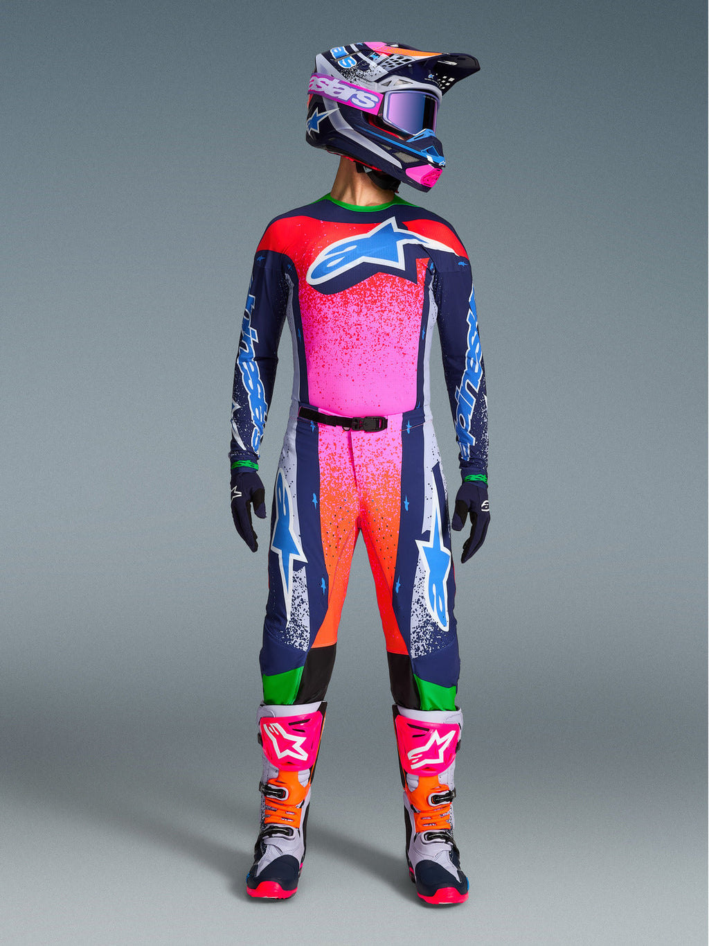 Kalhoty Alpinestars Supertech limitovaná edice Records šedá/multicolor