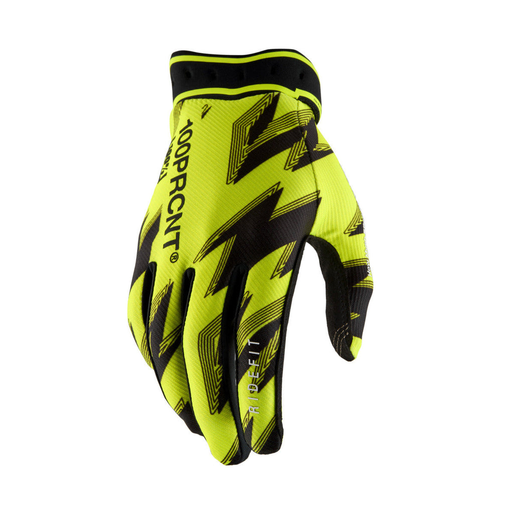 Rukavice 100% Ridefit fluo žlutá/černá